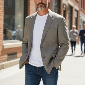 Hugo Boss Olive Textured Sport Coat Blazer